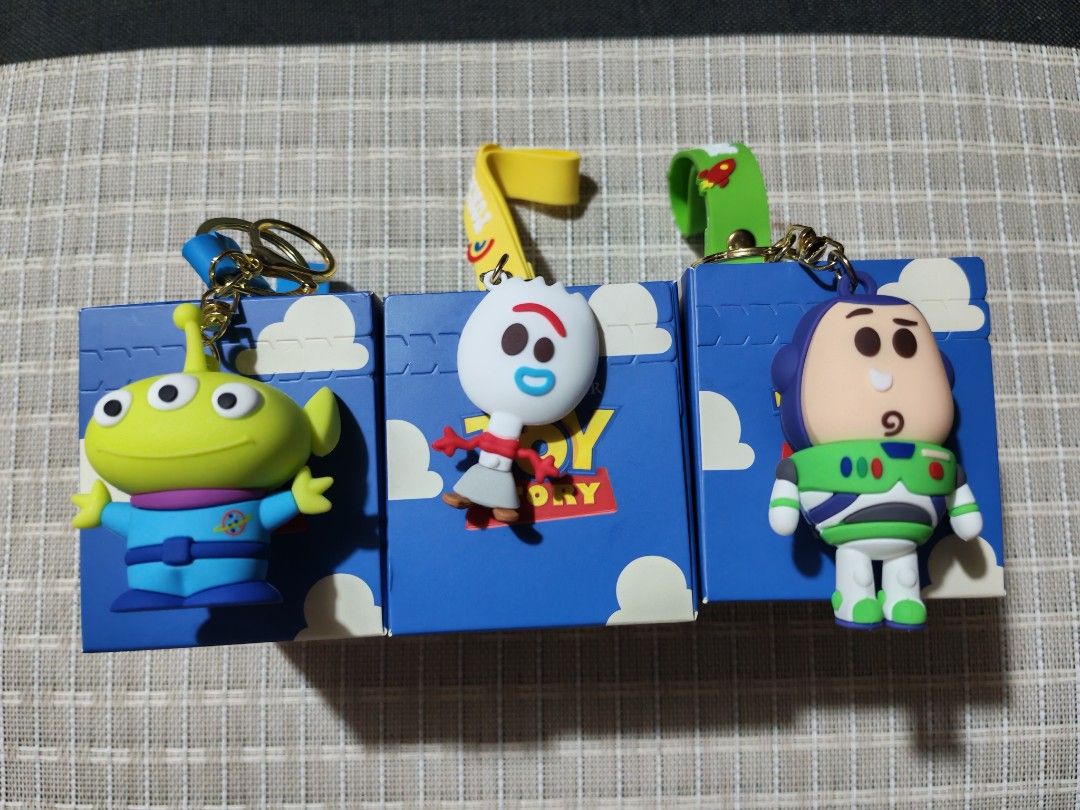 Disney Pixar Toy Story Character Keychains (Category: Character Goods) located in Quezon City. Submitted by danilo.danilo4 (Listing ID 1452807729, Image 3). Description: - Get all three iconic Toy Story characters: Alien, Buzz Lightyear, and Forky! - Each keychain comes in its original, unopened box. - Perfect for decorating your bags, backpacks, or keys. - An ideal gift for any dedicated Toy Story fan. - Limited stock available – don't miss out!