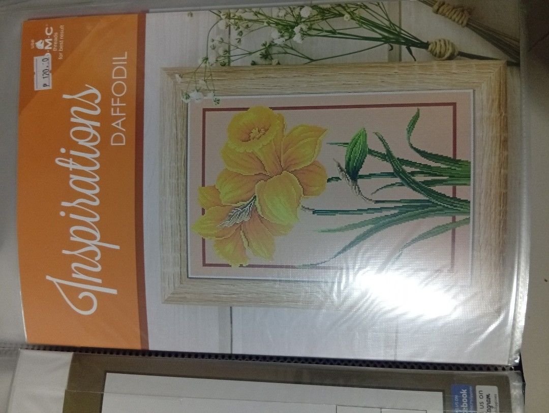 DMC Inspirations Cross Stitch Kits - Flowers Collection (Category: Handmade Craft) located in Antipolo. Submitted by sissybakes (Listing ID 1452706940, Image 3). Description: - Brand new, sealed DMC Inspirations cross stitch kits. - Available designs: Jasmine, Dahlia, Daffodil, Lilies, and Cherry Plum Flowers I. - All kits are unused and in original packaging. - Ideal for cross-stitch hobbyists or as thoughtful gifts. - Special bundle price avail