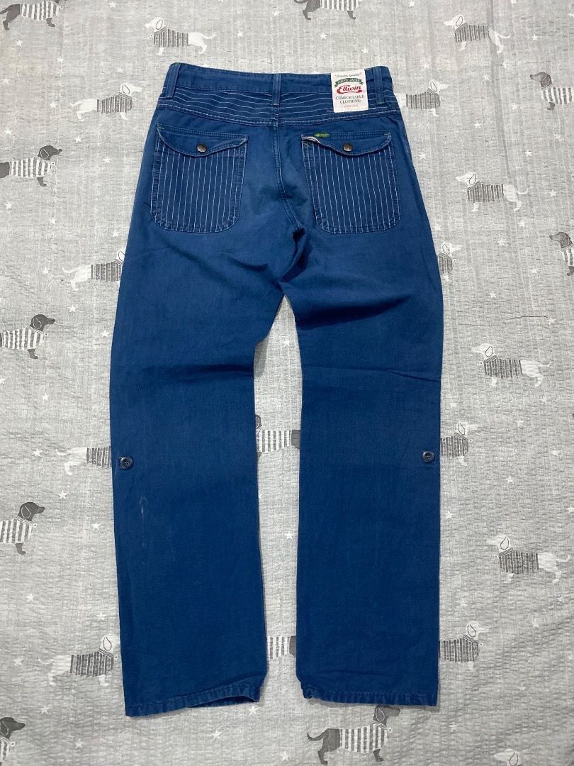 Edwin Japan Blue Indigo Work Pants 28/30 (Category: Jeans) located in Antipolo. Submitted by bentakahitanoano (Listing ID 1452855490, Image 2). Description: Edwin Blue Indigo Tokyo Japan Pants Still in good condition with a rich indigo tone and signature Edwin craftsmanship Size S fits 28–30 waist Color Blue Indigo Waist 15.5 Length 41 Condition Good used condition with normal signs of wear A quality pair of Edwin pants made in Tokyo Japan perfec