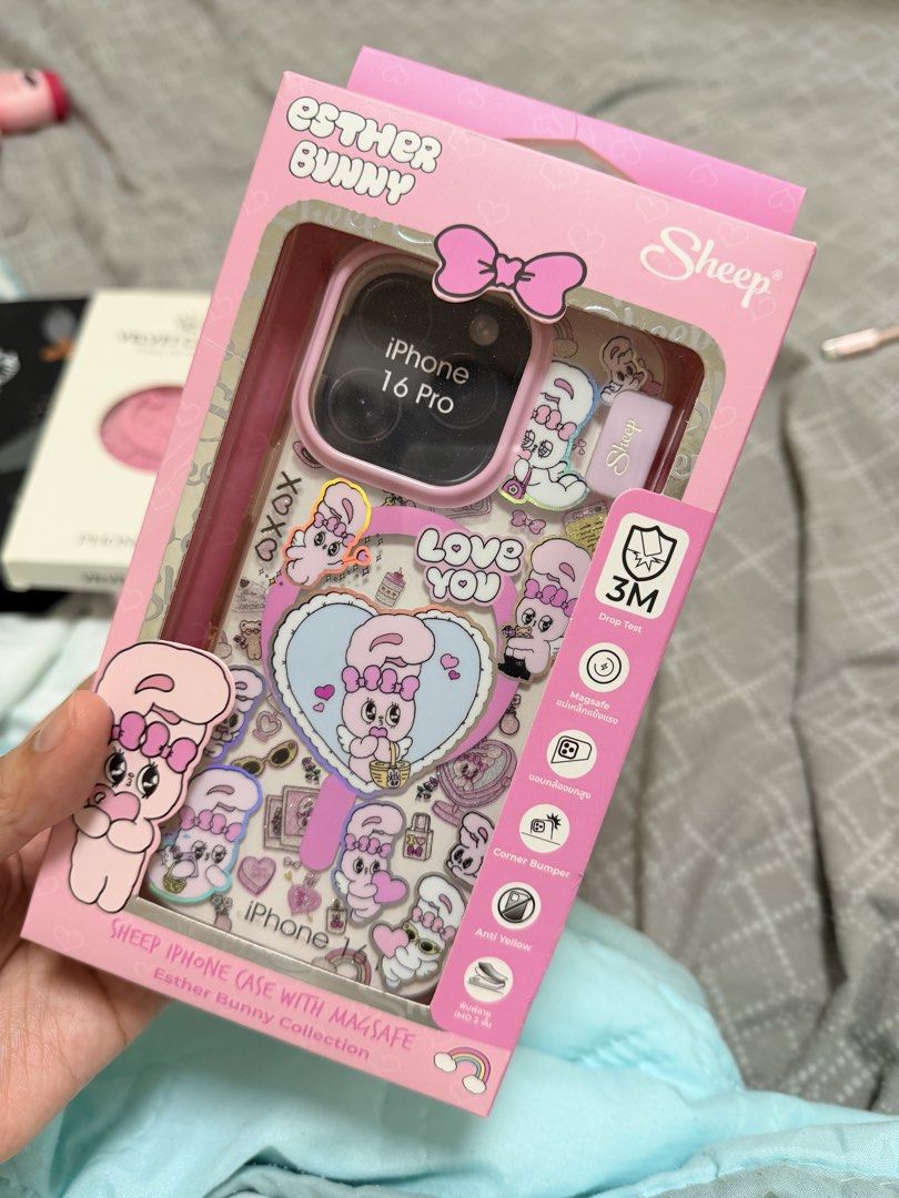 Esther Bunny Sheep iPhone 16 Pro Case with MagSafe (Category: Cases & Sleeves) located in Valenzuela. Submitted by pattypattypat (Listing ID 1452873050, Image 1). Description: - Cute Esther Bunny Sheep design for iPhone 16 Pro - MagSafe compatible for strong magnetic connection - 3M drop protection with corner bumpers LAST PRICE 600 RFS: DECLUTTERING NO LAST PRICE ORIGINAL PRICE 990 BAHT - PURCHASED IN THAILAND LAST APRIL 2026 CASE ONLY.
