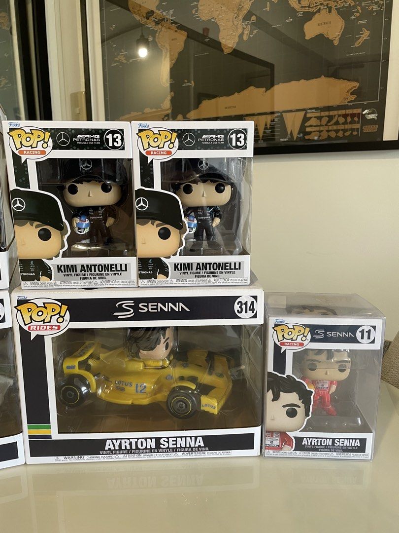 F1 Funko Pop Racing and Pop Rides (Category: Vehicle & Diecast Models) located in Pasig City. Submitted by ab218 (Listing ID 1452739200, Image 3). Description: Formula 1 Funko Pop Racing and Pop Rides Update: Ayrton Senna #12 - 3,500 - 3 left Ayrton Senna #314 - 2,500 - 1 left Ayrton Senna #11 - 1,900 - SOLD OUT Kimi Antonelli #13 - 2,500 - 1 left All original, unopened and brand new If in doubt, please don’t buy Thank you! ☺️ .