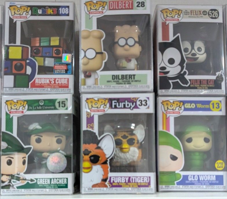 Funko Pop Vinyl Figures - Various Characters - Collectibles (Category: Designer & Blind Box Toys) located in Silang. Submitted by akalcol (Listing ID 1452840832, Image 2). Description: - Collection of Funko Pop vinyl figures for sale. - Features popular characters like, Sabrina, Archie, Dilbert, Felix the Cat, and others. - Perfect for Funko Pop collectors and fans. - All figures come in their original packaging. - Don't miss out on adding these 