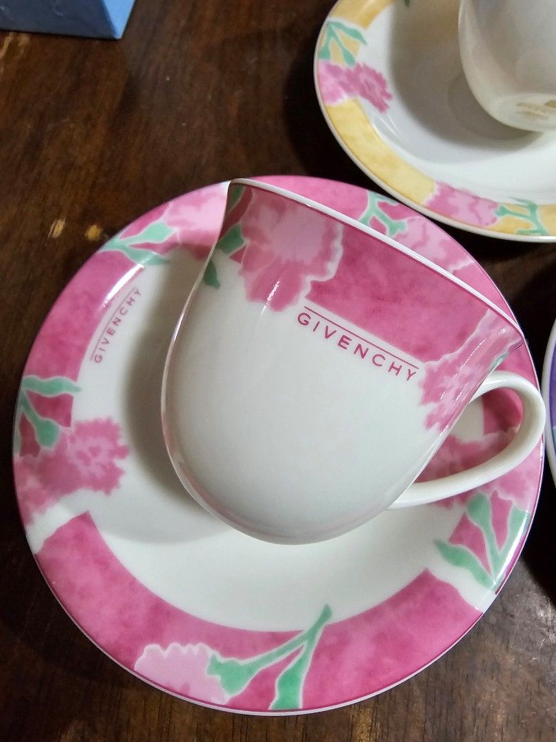 SALE❗️GIVENCHY Floral - 5 Duos (Category: Coffee & Tea Tableware) located in Quezon City. Submitted by senyoramaria (Listing ID 1452871229, Image 3). Description: GIVENCHY Porcelaine Floral pattern 5 Duos Cups 3.1 inches rim diameter 2.6 inches tall Saucers 5.8 inches in diameter Brandnew with box. Php4000❗️.