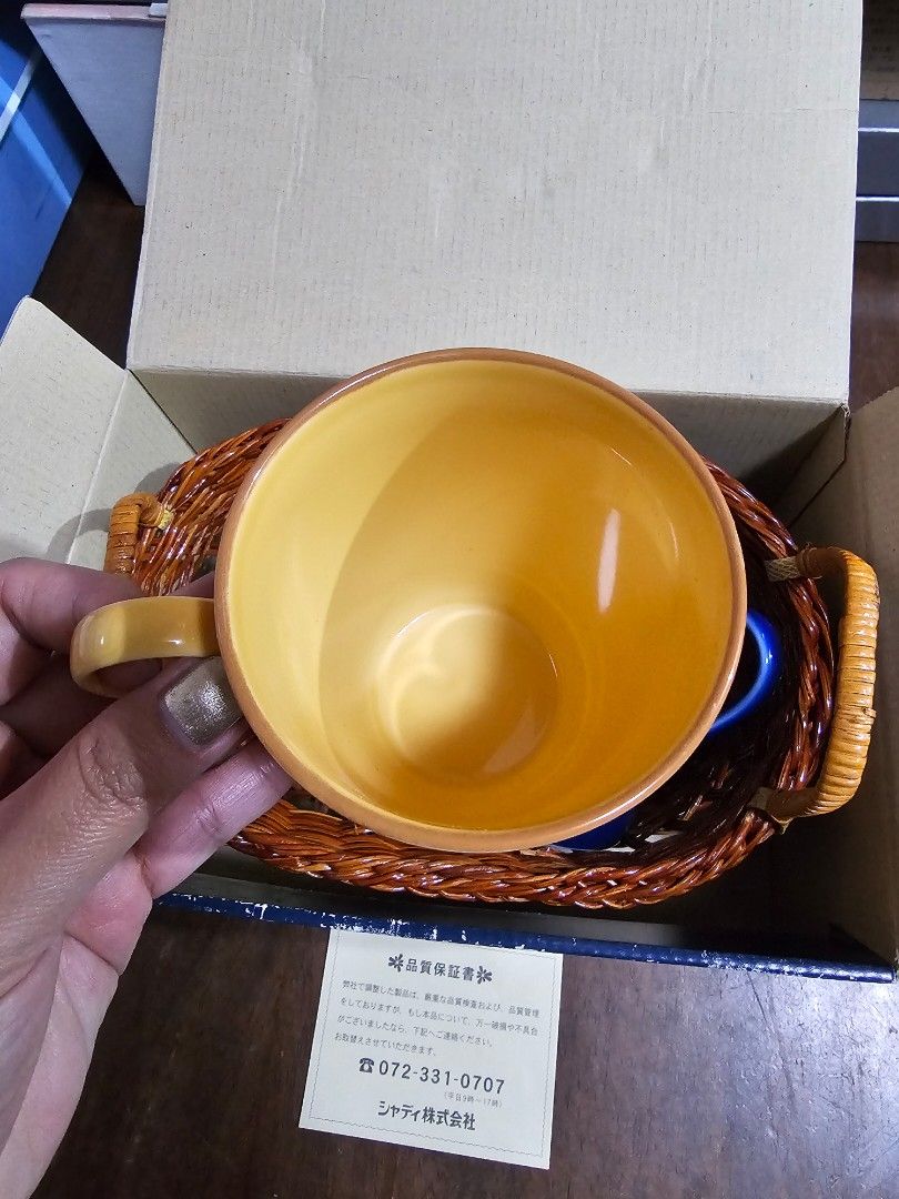 GIVENCHY Mugs with Basket (Category: Coffee & Tea Tableware) located in Quezon City. Submitted by senyoramaria (Listing ID 1452872626, Image 3). Description: GIVENCHY Porcelaine 2 Mugs 3.2 inches rim diameter 4 inches tall Basket included Brandnew with box..