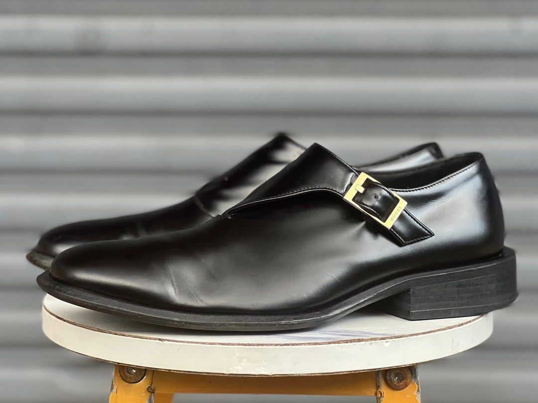 Gucci single monk strap leather shoes (Category: Sneakers & Footwear) located in Pasig City. Submitted by store_4_all_season (Listing ID 1452754983, Image 3). Description: Used / excellent Authentic Size 40 fit upto 8us mens Open for meet ups / cod around metro manila .
