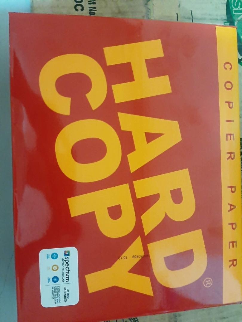 Hard Copy Copier Paper - 70gsm, Letter Size, 500 Sheets (Category: Printers, Scanners & Copiers) located in Caloocan City. Submitted by mx5a86 (Listing ID 1452713086, Image 3). Description: - Brand: Hard Copy - Type: Copier Paper - GSM: 70gsm - Size: Letter (8.5" x 11") - Sheets per Ream: 500 - Color: Bright White - Features: - Sharp prints and graphics - Increased productivity with fewer paper jams - Smoother surface for less ink consumption - R
