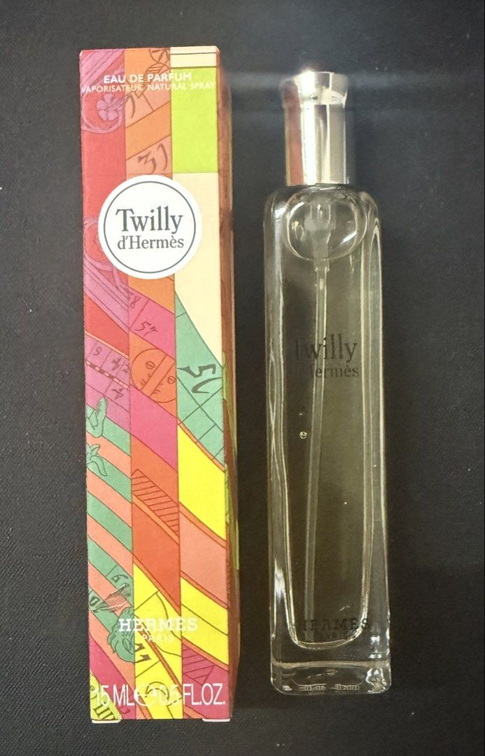 Hermès Twilly d'Hermès Eau de Parfum 15ml (Category: Fragrance & Deodorants) located in Bacoor. Submitted by cielo1985 (Listing ID 1452701561, Image 1). Description: - Brand: Hermès - Fragrance: Twilly d'Hermès Eau de Parfum - Type: Vaporisateur Natural Spray - Size: 15ml (ideal for travel or trial) - Packaging: Original box included - Scent Profile: A lovely fragrance from Hermès.