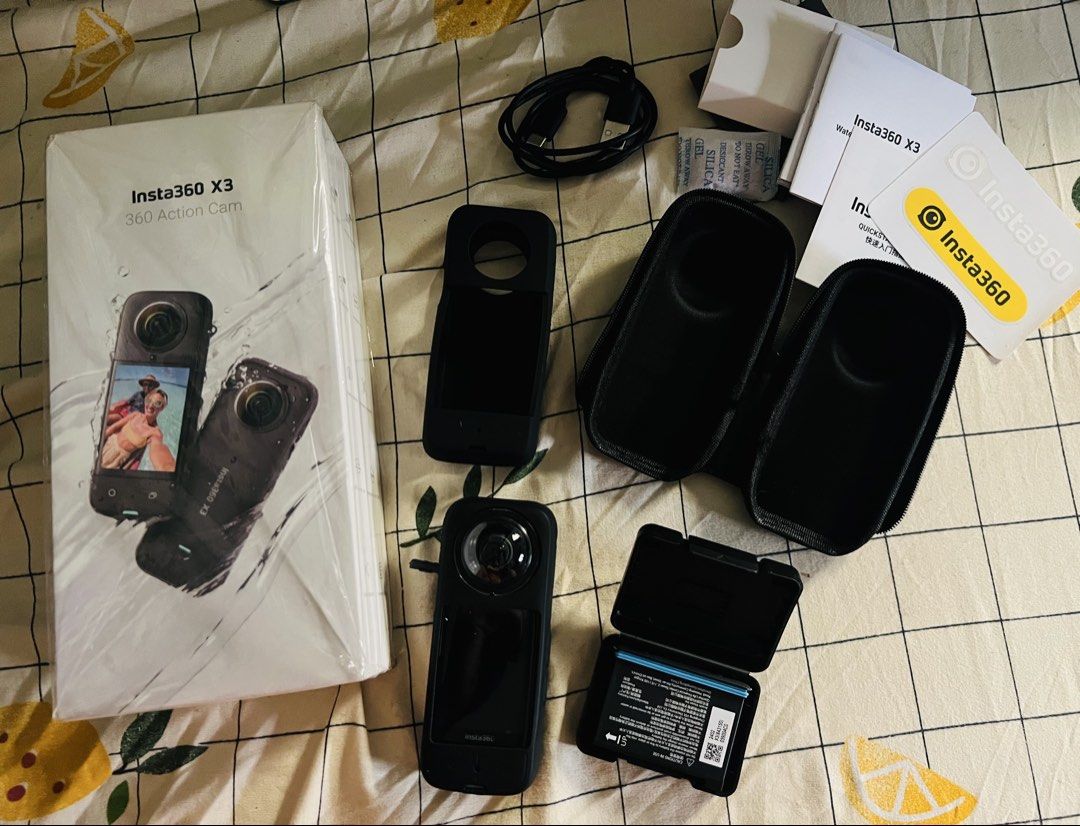 Insta 360 X3 Action Cam (Category: Video Cameras) located in Caloocan City. Submitted by yvetteicxyzflorendo-82554 (Listing ID 1452791526, Image 3). Description: Description - Almost Bnew, Only Used 3 Months - Unit with Case, Stick, and Rep Charger Included - Slightly Negotiable - Shoots Ultra HD 5.7K 360° videos with incredible detail. - With reframing feature after shooting - With FlowState Stabilization that delivers ultra-smooth, gimbal-like 