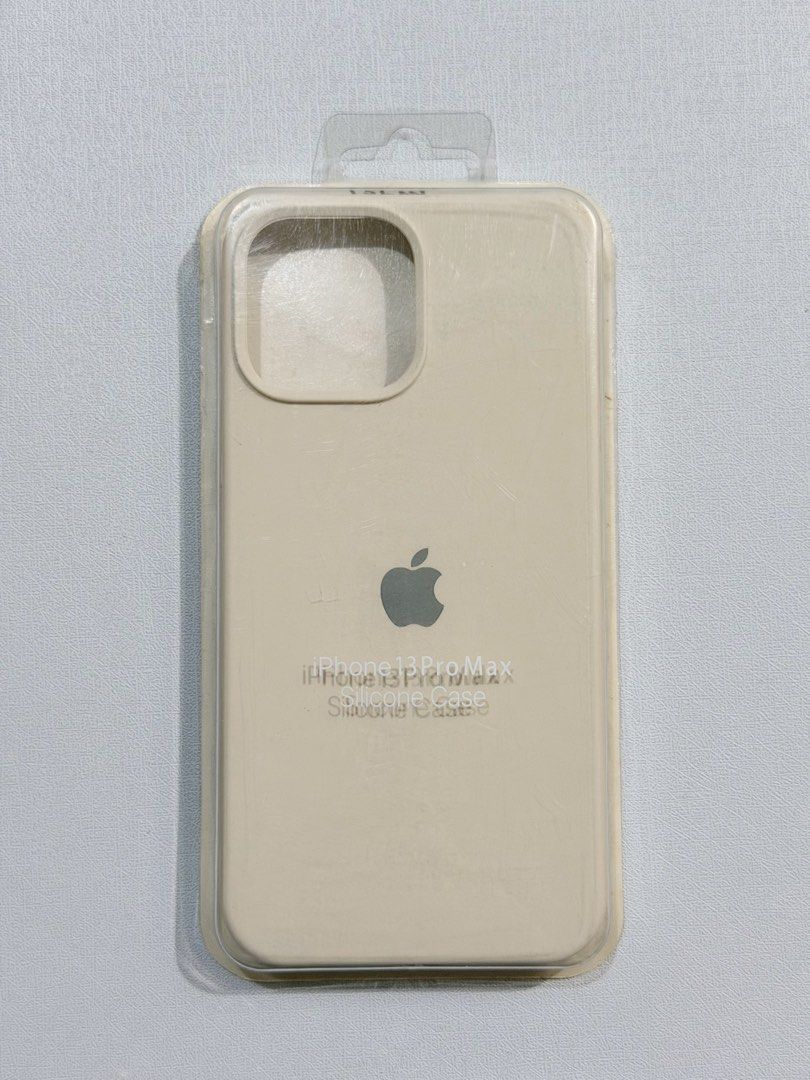 Iphone 13 Pro Max Silicone Case (Category: Cases & Sleeves) located in Manila. Submitted by closetbychristina (Listing ID 1452817973, Image 1). Description: - Genuine silicone case for iPhone 13 Pro Max - Elegant light beige/cream color - Soft touch and excellent grip - Protects your device from everyday wear and tear - Subtle embossed Apple logo.