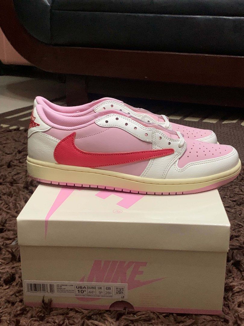 Jordan 1 Low x Travis Scott Tropical Pink (Category: Sneakers) located in Pasig City. Submitted by kekss (Listing ID 1452824169, Image 1). Description: WTS / FOR SALE Jordan 1 Low x Travis Scott Tropical Pink size 10.5 mens 23,000 + shipping brand new complete SNKRS released PM ME🔑 pasig area lalamove / grab.