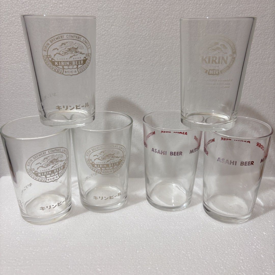 Kirin and Asahi Beer Glass Set (Category: Dinnerware & Cutlery) located in Quezon City. Submitted by lee.selection (Listing ID 1452704143, Image 1). Description: Kirin and Asahi Beer Glass Set Japan surplus items Kirin and Asahi Beer Glass small size glass wysiwyg 100php set.