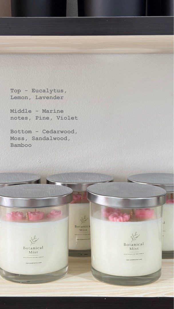 Liiyab Scented Candles - Various Scents Available (Category: Home Fragrance) located in Manila. Submitted by annnnn__27 (Listing ID 1452859759, Image 2). Description: - Hand-poured soy wax candles by Liiyab - Available Scents: Petal Breeze, Berry In Bloom, Velvet Orchard, Botanical Mist - Unique fragrance notes for a lovely aroma - Perfect for gifting or personal use.