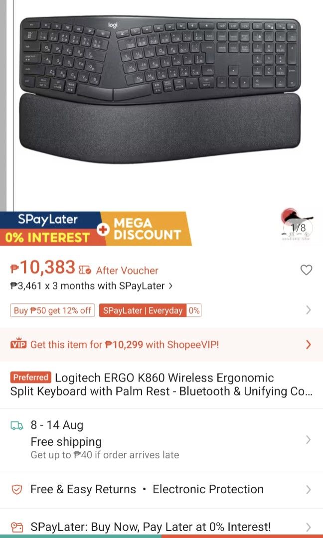 Logitech K860 Ergonomic Keyboard with Wrist Rest (Category: Computer Keyboard) located in Manila. Submitted by minimalistbyheart (Listing ID 1452780601, Image 3). Description: I also have Korean keypad version (shipped from korea) - Logitech ergonomic wireless keyboard - Curved design for ultimate comfort - Includes padded wrist rest for extended typing - Reliable wireless connectivity - Tested and works perfectly - Selling as I've upgraded my se