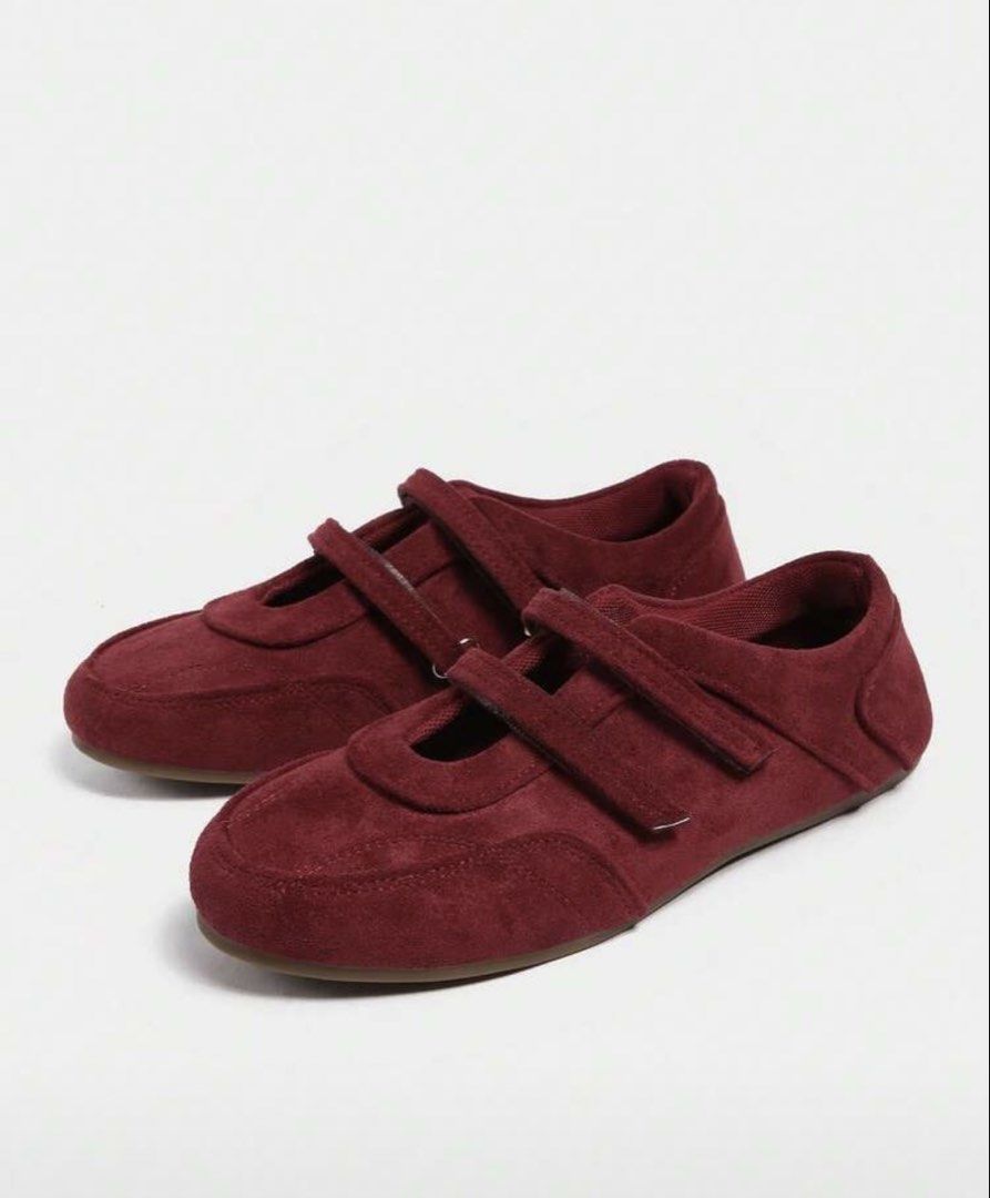 Mary Jane Shoes (Hook And Loop) (Category: Shoe inserts) located in Manila. Submitted by _ishaaa (Listing ID 1452834957, Image 1). Description: - Stylish Mary Jane shoes in a burgundy color. - Crafted from a soft, suede material. - Features convenient hook and loop straps for easy on and off. - Perfect for round toe casual shoes for women -size 38 -Bought but never used (Brand New).