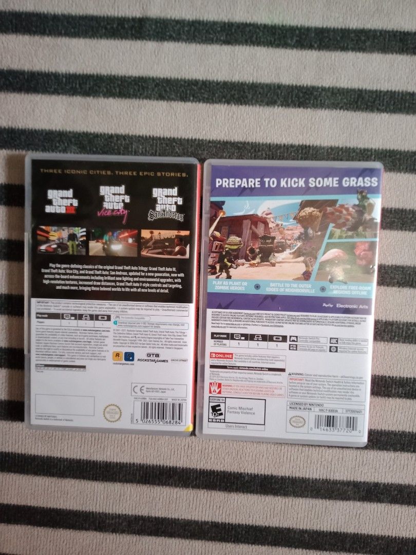 Nintendo switch Games bundle (Category: Nintendo) located in La Trinidad. Submitted by toshi_surplus (Listing ID 1452703321, Image 3). Description: Bundle ONLY includes:PvZ Battle for neighborville Grand theft auto the trilogy mod-j&t mop-g cash.