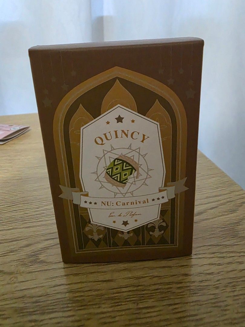 Nu Carnival Quincy Perfume (Category: Fragrance & Deodorants) located in Muntinlupa City. Submitted by topperware (Listing ID 1452796592, Image 1). Description: This is "Eau de Parfum" from "NU: Carnival." [Product Details] Size: Approximately 95 x 60mm Capacity: 60ml (when not used) its unsealed cause i wanted to check the contents inside but i've never used it..