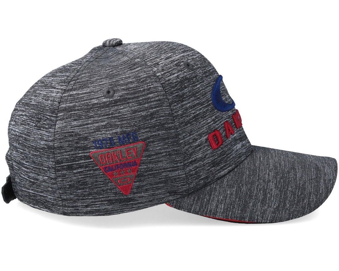 Oakley USA Embroidered Baseball Cap Grey Heather Adjustable Dad Hat (Category: Caps & Hats) located in Porac. Submitted by good.thriftsph (Listing ID 1452803835, Image 2). Description: - Grey heather Oakley cap - Features iconic Oakley logo in red on the front - Embroidered USA flag detail with 'Oakley / USA' text on the side - Red trim on the brim - Ideal for everyday casual wear.