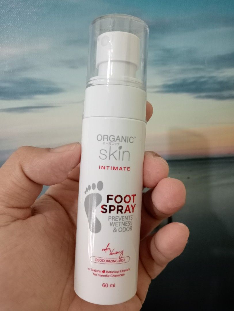 Organic Skin Intimate Foot Spray Deodorizing Mist 60ml (Category: Fragrance & Deodorants) located in Makati City. Submitted by redisell (Listing ID 1452700932, Image 1). Description: - Prevents foot wetness and odor - Contains natural botanical extracts - No harmful chemicals - Helps heal and rescue skin - Keeps feet soft and moisturized all day - Premium formulation from Japan - How to use: Shake well, spray evenly on feet, let dry before wearin