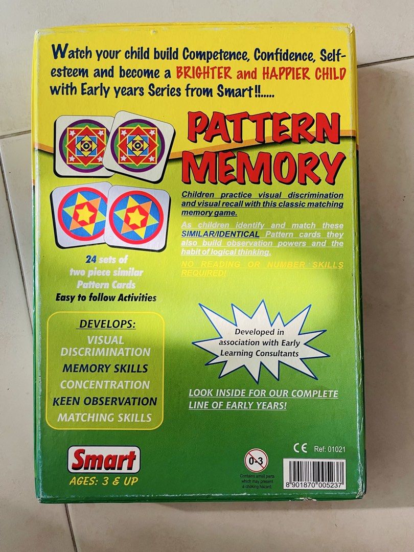 Pattern Memory Puzzle (Category: Board Games & Puzzles) located in Singapore. Submitted by 4kidsfamily (Listing ID 1452716528, Image 2). Description: Meet at MRT Station or my convenience place.