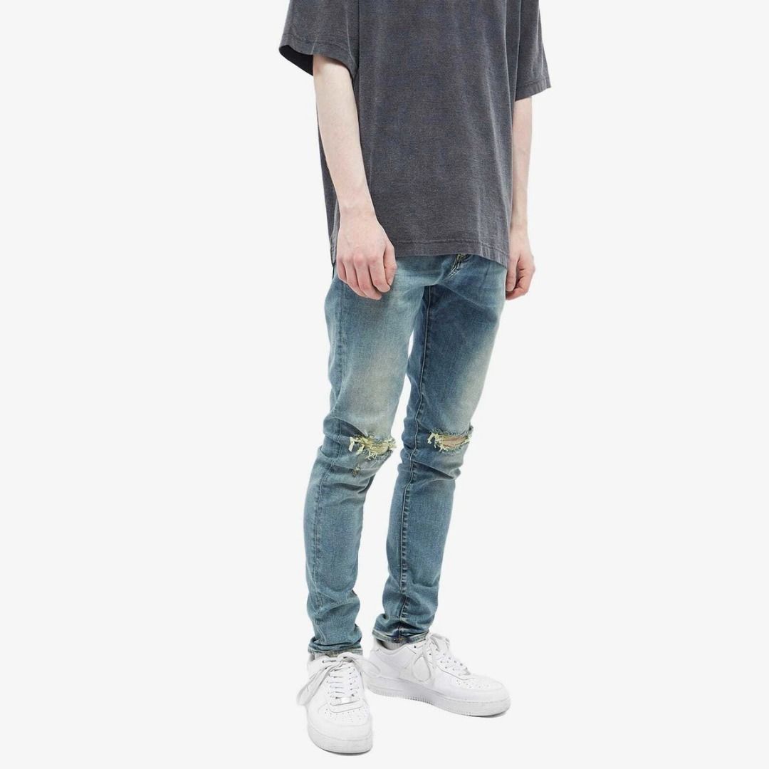 Represent Destroyer Denim Jeans 30/31 (Category: Jeans) located in Antipolo. Submitted by bentakahitanoano (Listing ID 1452850557, Image 1). Description: Still in good shape Size 32 fits 30-31 Zip fly Measurements Waist 15.5 Rise 11 Thigh 11.5 Length 41 Inseam 31 Leg opening 6.