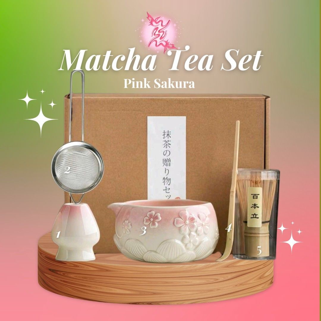 Sakura 5-Piece Matcha Tea Set (Category: Coffee & Tea Tableware) located in Manila. Submitted by dala_rhisells (Listing ID 1452725863, Image 1). Description: .