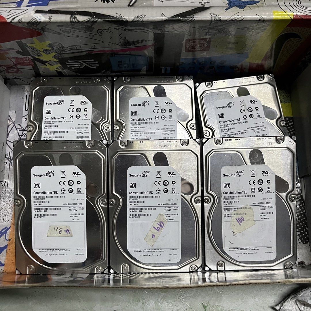 Seagate Constellation ES 2TB (Category: Hard Disks & Thumbdrives) located in Manila. Submitted by pee_jay_juan (Listing ID 1452773970, Image 1). Description: Selling Seagate HDD Constellation ES 2TB -2pcs 100% (1,900 EACH) -1pc 99% (1,700 EACH) -1pc 98% (1,600 EACH) -1pc 93% (1,300 EACH) -1pc 88% (1,100 EACH) Tested/Formatted 02/2/2026 via Hard Disk Sentinel. Units came from the server. Commonwealth qc Negotiable if take all.
