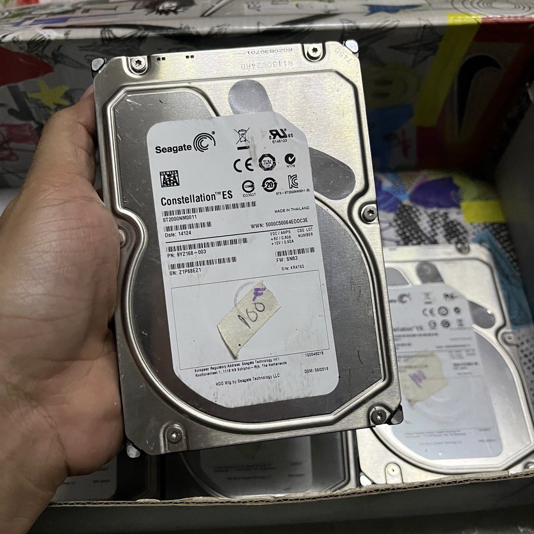 Seagate Constellation ES 2TB (Category: Hard Disks & Thumbdrives) located in Manila. Submitted by pee_jay_juan (Listing ID 1452773970, Image 3). Description: Selling Seagate HDD Constellation ES 2TB -2pcs 100% (1,900 EACH) -1pc 99% (1,700 EACH) -1pc 98% (1,600 EACH) -1pc 93% (1,300 EACH) -1pc 88% (1,100 EACH) Tested/Formatted 02/2/2026 via Hard Disk Sentinel. Units came from the server. Commonwealth qc Negotiable if take all.