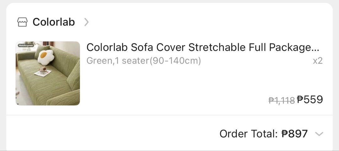 Sofa Cover Stretchable - Matcha Green (Category: Sofas) located in Quezon City. Submitted by schernx (Listing ID 1452730630, Image 2). Description: 2 pcs - Stretchable and full package design for a snug fit. - Fits 1-seater sofas with dimensions from 90cm to 140cm. - Instantly refresh your sofa's look. - Easy to put on and take off. .