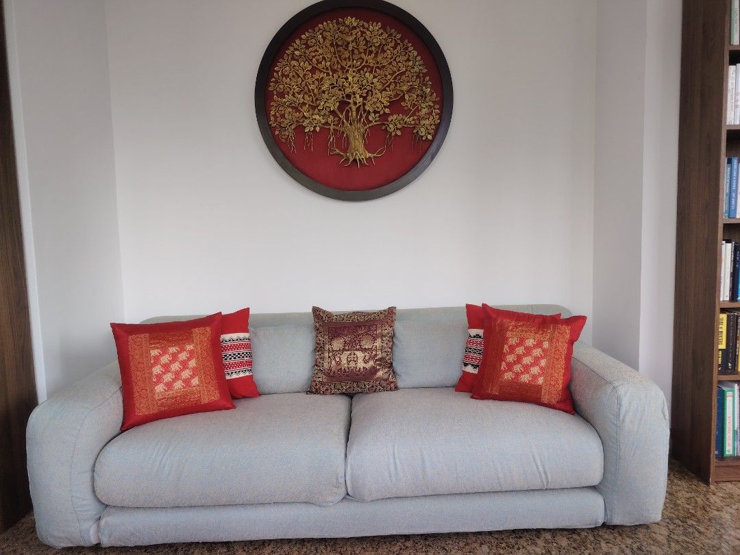 Sofa set (Category: Sofas) located in Singapore. Submitted by ren019_621 (Listing ID 1452699264, Image 2). Description: 3 + 2 seater modular unit. Can we used in single blocks. Original purchase from an Italian sofa dealer at Boon Tat Liat. Well used but in good condition..