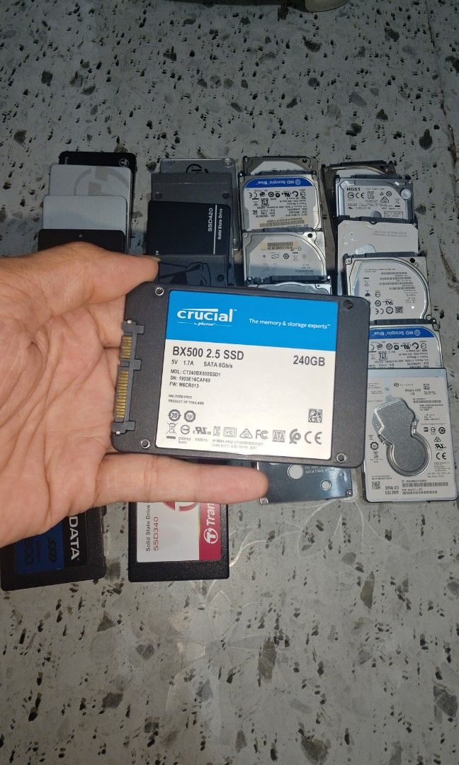 SSD/HHD (Category: Hard Disks & Thumbdrives) located in Manila. Submitted by crazyshop102 (Listing ID 1452783354, Image 3). Description: SSD👇 ADATA SSD SU800 128GB -P500(SOLD) 5ELEVEN SSD JS-600 128GB -P500(SOLD) CRUCIAL SSD MX500 256GB -P1,000(SOLD) TRANSCEND SSD 340 128GB -P500(SOLD) CRUCIAL SSD BX500 240GB -P1,100(SOLD) ADATA SSD SP900 128GB -P550(SOLD) KINGSTON SSD SA400S37 240GB -P1,000(SOLD) SAMSWEET SSD PM863 240GB -P1,000(SOLD) PLEXTOR S