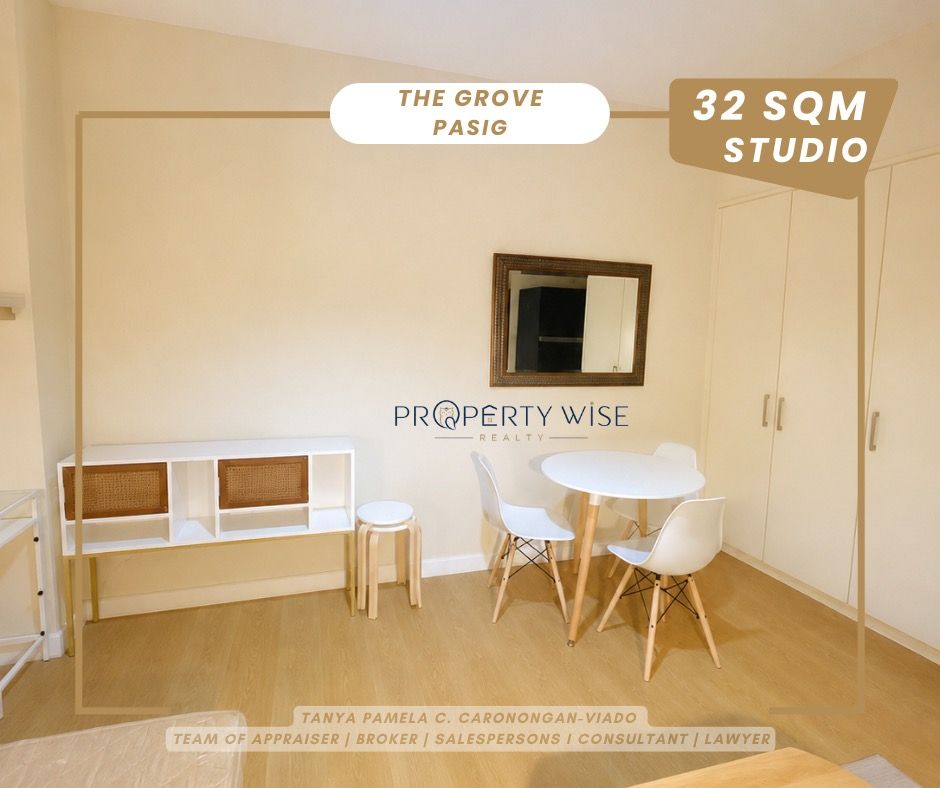 STUDIO UNIT FOR SALE AT THE GROVE (Category: Apartments & Condos) located in Pasig City. Submitted by tanyapropertywise (Listing ID 1452804107, Image 3). Description: 🏙️ STUDIO UNIT FOR SALE AT THE GROVE 32 sqm | ₱6.2 Million Only Own a bright, spacious, and beautifully maintained studio unit in one of Pasig’s most desirable residential communities. ✨ Clean and minimalist interiors ✨ Efficient 32 sqm layout ✨ Furnished and move-in ready ✨ Ideal 