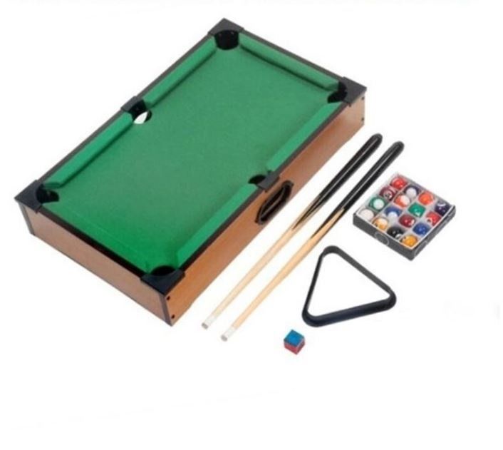 Tabletop Pool Table (Category: Billiards & Bowling) located in Singapore. Submitted by nomrtmeetups (Listing ID 1452708777, Image 2). Description: Tabletop Pool Table in good condition and in the original box, for anyone over 8 years old. Size is 20" x 12" x 4" . Please collect from my void deck in Bishan and cash payment preferred. Thanks.