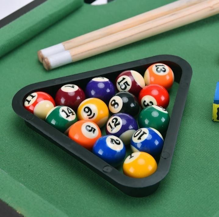 Tabletop Pool Table (Category: Billiards & Bowling) located in Singapore. Submitted by nomrtmeetups (Listing ID 1452708777, Image 3). Description: Tabletop Pool Table in good condition and in the original box, for anyone over 8 years old. Size is 20" x 12" x 4" . Please collect from my void deck in Bishan and cash payment preferred. Thanks.