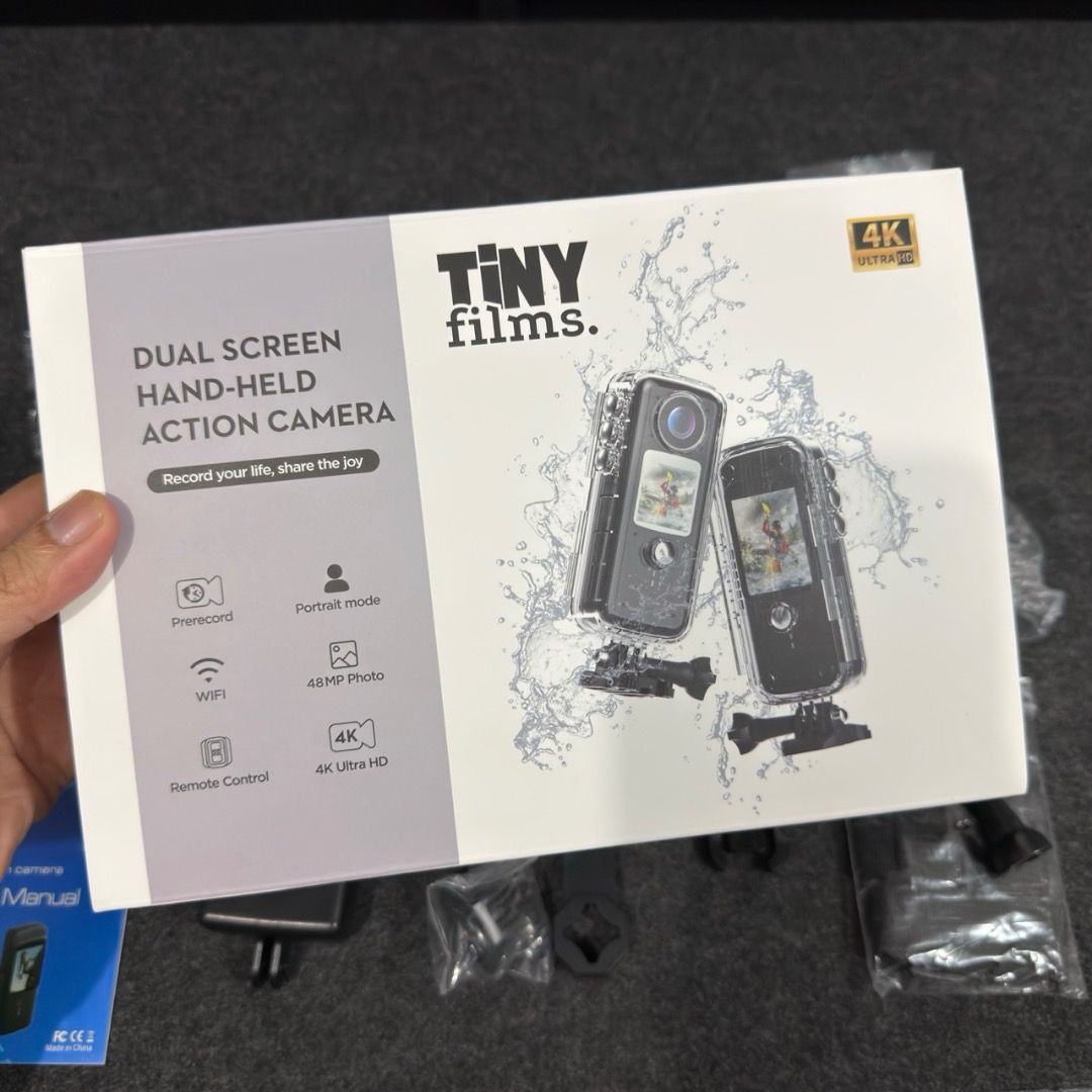 Tiny Films Dual Screen Hand-held Action Camera (Category: Video Cameras) located in Las Pinas. Submitted by mikemanansala (Listing ID 1452730633, Image 3). Description: FOR SALE ONLY. Tiny Films Dual Screen Hand-held Action Camera No issues Working excellently Got this as a prize for a raffle Only opened to test but never used Complete with box and all of its accessories, manuals, and full package just like how you will buy it brand new. RFS: No 