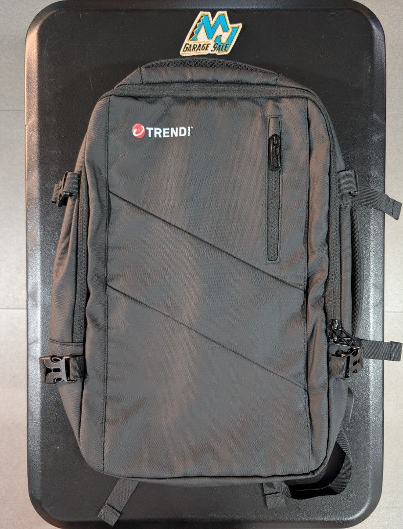 Trend Micro Expandable Travel Backpack With Multiple Compartments (Category: Backpacks) located in Santa Maria. Submitted by mjgaragesale (Listing ID 1452860480, Image 2). Description: Trend Micro Expandable Travel Backpack With Multiple Compartments - 30L - 35L - Condition 9.8/10 - Main zippered compartment - Front zippered pocket - Adjustable padded shoulder straps - Side mesh pockets for water bottles - Durable material - Ideal for daily use o