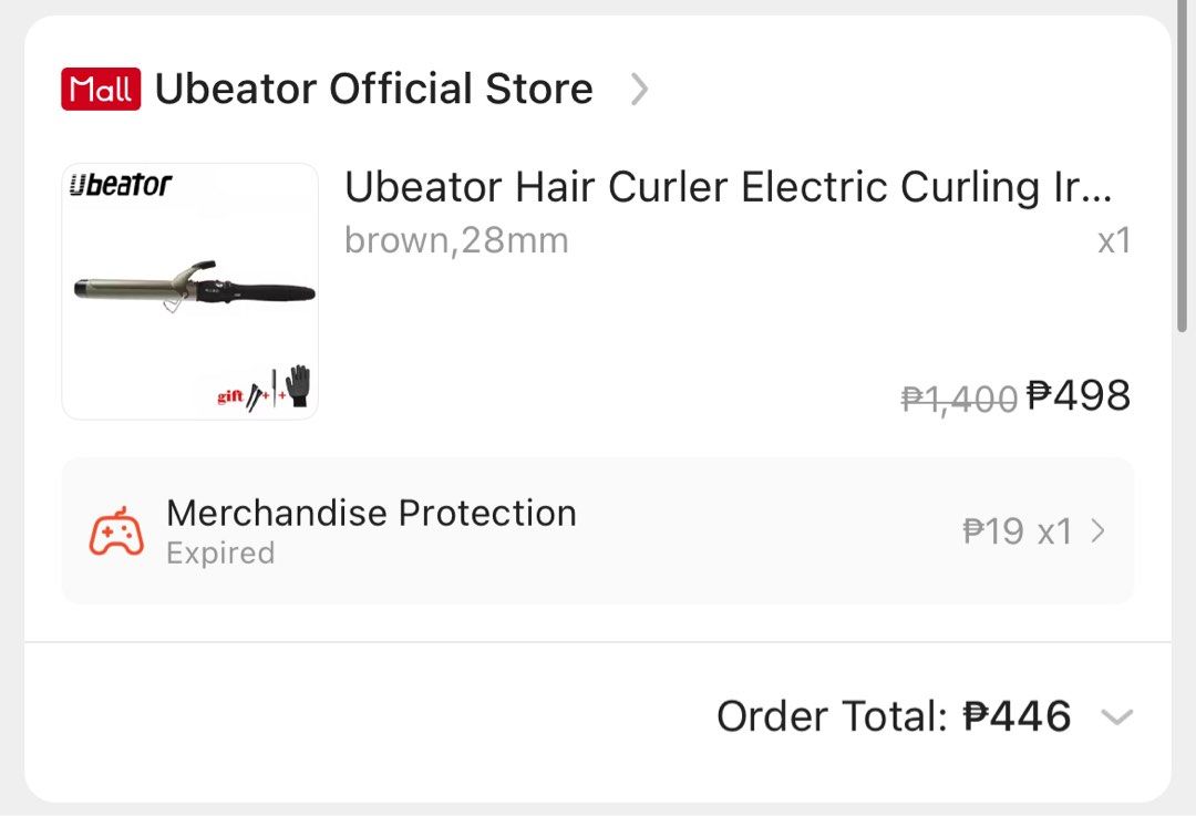 Ubeator curler (Category: Hair) located in Rizal. Submitted by spamsilogs (Listing ID 1452484809, Image 3). Description: Ubeator hair curler btown, 28mm used twice no hair comb, clip, and gloves (nawawala) bought last april .