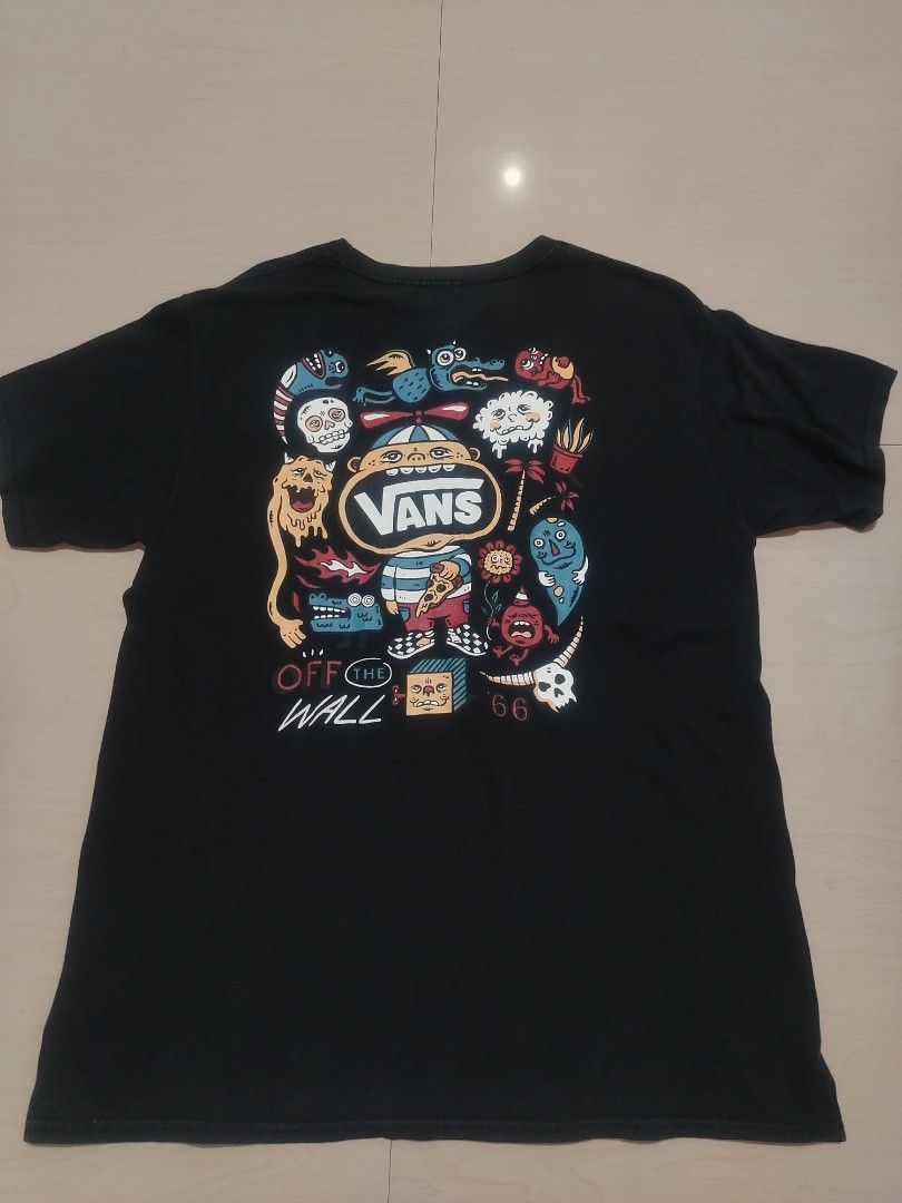Vans T-Shirt (Category: Tshirts & Polo Shirts ) located in Tanza. Submitted by reddererd (Listing ID 1452843187, Image 2). Description: Width: 19 Length: 29 Color Rate: 7 Condition: 8 Issues: color fade, cracked prints, need wash 📌This item is thrifted and/or personally used, so please manage your expectations Mode of Payment: G Cash Mode of Delivery: J&T.