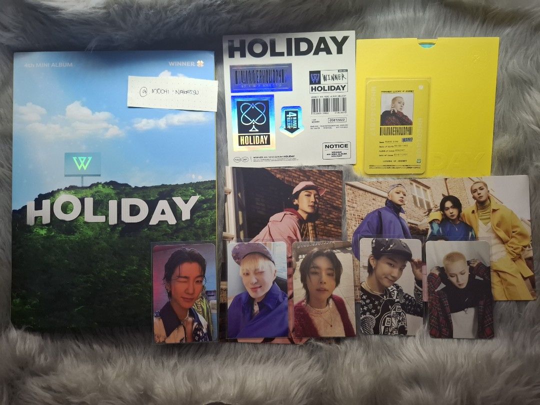 WINNER 4th Mini Album HOLIDAY (Category: CDs & DVDs) located in Manila. Submitted by mochi.nakatsu (Listing ID 1452781639, Image 2). Description: - WINNER 4th Mini Album HOLIDAY - complete inclusions 🥰 *Hoony RPC *Mino special pc - Ideal for WINNER fans (Inner Circles).