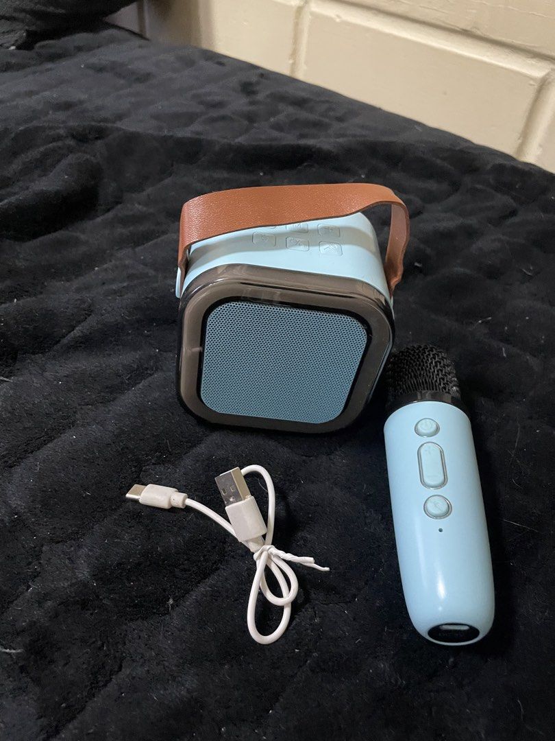 Wireless Karaoke Mic Speaker Bluetooth Mini Portable Pastel Blue (Category: Soundbars, Speakers & Amplifiers) located in San Juan, La Union. Submitted by nicaaas (Listing ID 1452801406, Image 3). Description: - no issues - mic & speaker working - inclusions: Speaker, Microphone, Cord Cable, Manual.