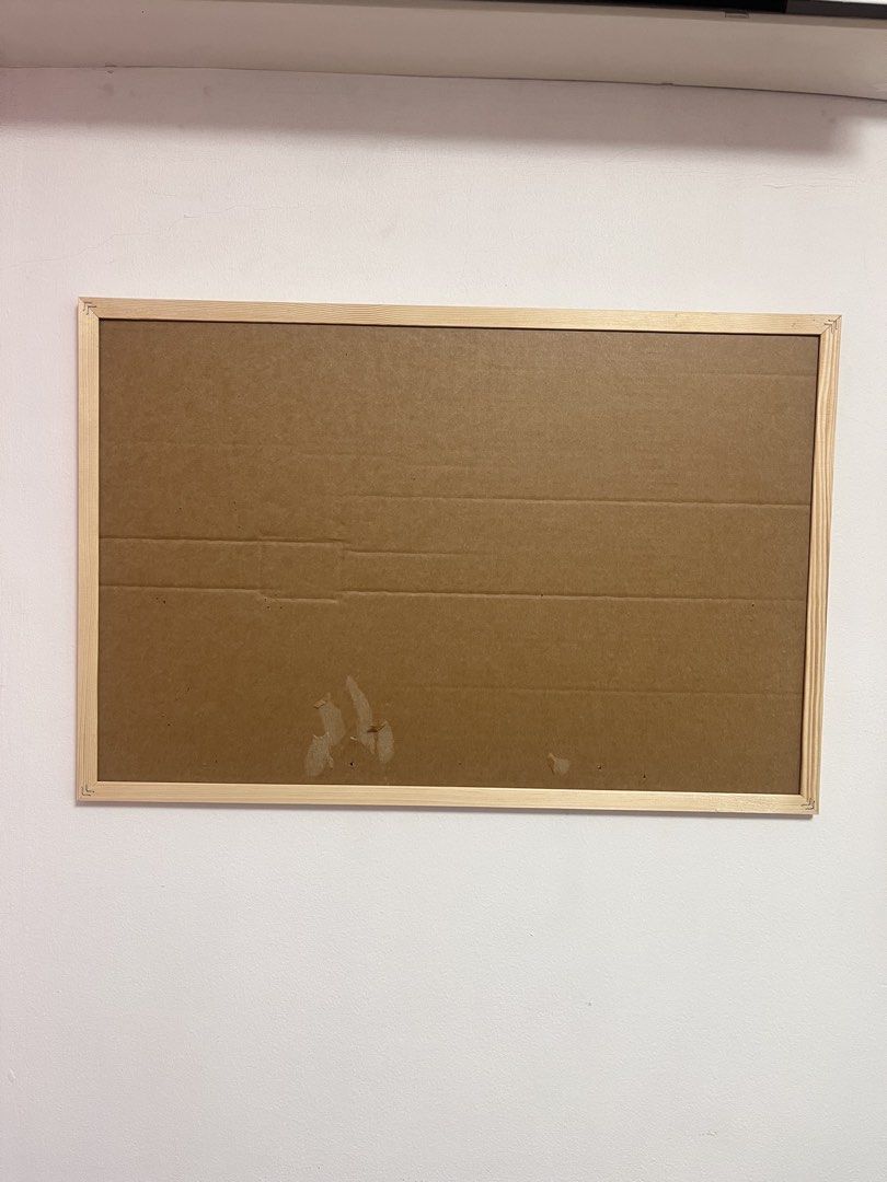 Wooden Framed Cork Notice Board (Category: Other Home Decor) located in Cavite. Submitted by zyayanyann (Listing ID 1452803134, Image 2). Description: *Size: 40cm x 60cm 📍IMUS, CAVITE MOP: Gcash/ Maya DELIVERY: SF shouldered by buyer and buyer should arrange delivery booking (payment first before shipping) dm if interested ✨.
