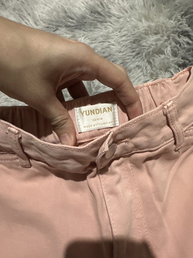 YUNDIAN Denim Pink Pants Size M (Category: Jeans) located in Caloocan City. Submitted by sebaesic (Listing ID 1452738017, Image 2). Description: - Pink denim pants from YUNDIAN - Size M - Comfortable elastic waistband at the back - Classic straight leg cut - Two functional back pockets - Ideal for everyday casual wear.