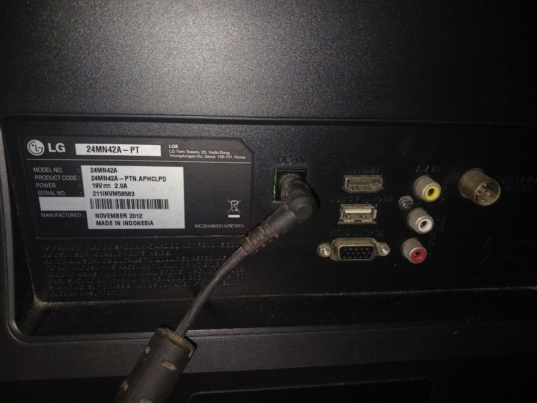 24 inches LG tv (Category: Electrical, Adaptors & Sockets) located in San Juan City. Submitted by aemondgirlie (Listing ID 1452896347, Image 3). Description: .