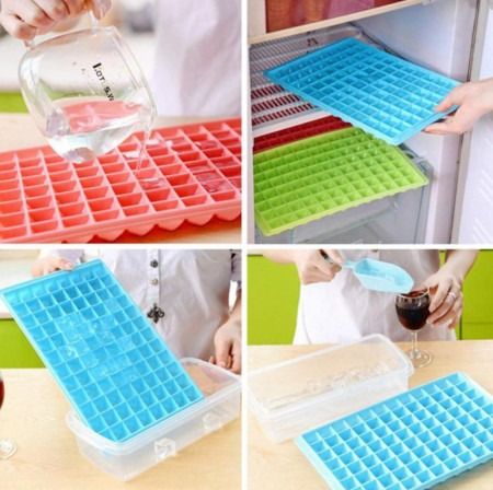 96 Grid Ice Cube Tray (Category: Cookware & Accessories) located in Manila. Submitted by acbdiane (Listing ID 1452918517, Image 2). Description: Specifications: The colorful and creative ice mold is made of high-quality plastic, which is soft and odorless. You can use it to make candy, chocolate, and ice cubes. It is suitable for parties, bars, and your kitchen. Item Name: Ice Mold Material: PP Color: Sent by Random Features: Odorless, Easy-relea