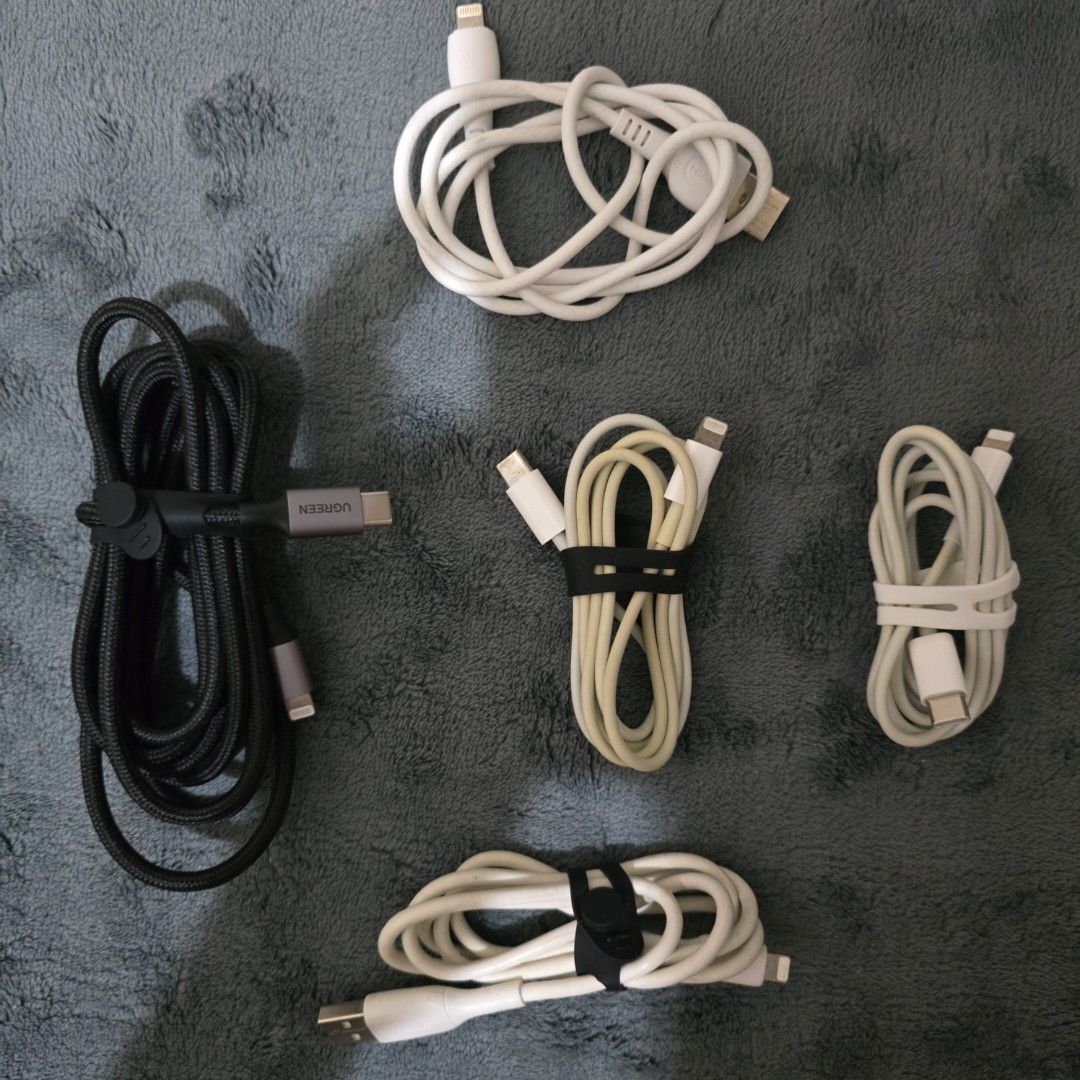 Assorted Charging Cables, Earphone Cases, and Earphones (Category: Earphones) located in Cagayan de Oro. Submitted by saintsora (Listing ID 1452878864, Image 1). Description: ✨ Decluttering Sale – Original Charging Cables, AIRPODS 2 PRO cases, and APPLE EARPHONES LIGHTNING✨ All cables are 100% original and fully functional. They've been used fairly, so please expect normal signs of wear from regular use. Perfect if you're looking for genuine repl