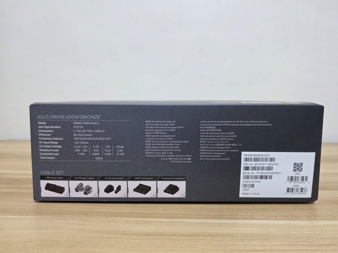 ASUS Prime 650W 80+ Bronze Non-Modular Power Supply (Category: Computer Parts) located in Cabuyao City. Submitted by anythingbutipod (Listing ID 1453047716, Image 3). Description: ASUS Prime 650W 80+ Bronze Non-Modular Power Supply Selling: 3199 only!!! Item Condition: 98% smoothness (brandnew condition) 100% working condition Open only for testing the unit Came from my clients Cancelled System Build Item Includes: Complete with box and Manuals R