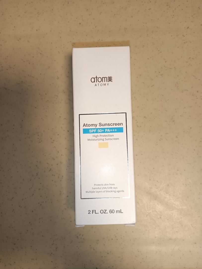 Atomy Sunscreen SPF 50+ PA+++ High Protection Moisturizing Sunscreen (Category: Face Care) located in Rosales. Submitted by princessalfruto (Listing ID 1452977898, Image 1). Description: - Authentic and Brand New - Atomy Sunscreen SPF 50+ PA+++ - High Protection & Moisturizing - Size: 2 FL. OZ. / 60 mL MOP: Gcash MOD: J&T, LBC, Flash .