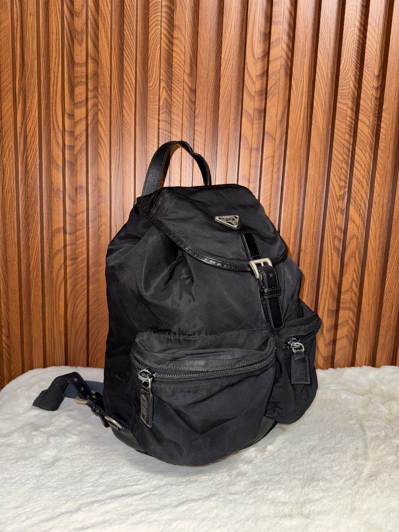 Authentic Prada Nylon BackPack (Category: Luxury Bags & Wallets) located in Subic. Submitted by luxshoppe88 (Listing ID 1452880502, Image 2). Description: Authentic Prada Tessuto and leather combination materials Made in Italy With white tag Flap buckle and string closure Inner zip pocket Adjustable strap mode of payment : bpi and gcash shipping will be done once payment confirm.. or the next day. HAPPY SHOPPING!! T-H-A-N-K Y-O-U! 😊 .