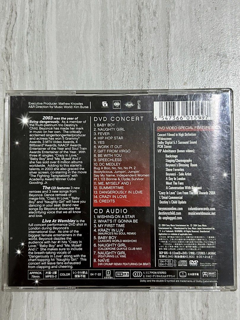 Beyonce - Live at the Wembley (CD+DVD) (Category: CDs & DVDs) located in Quezon City. Submitted by mus1conerecordz (Listing ID 1453031481, Image 2). Description: 📌 First to pay basis 📌 Case is not graded 📌 Payment thru Gcash 📌 Shipping thru LBC, Gogo express, JNT & delivery via Lalamove PM lang po. Thank you! 🙂.