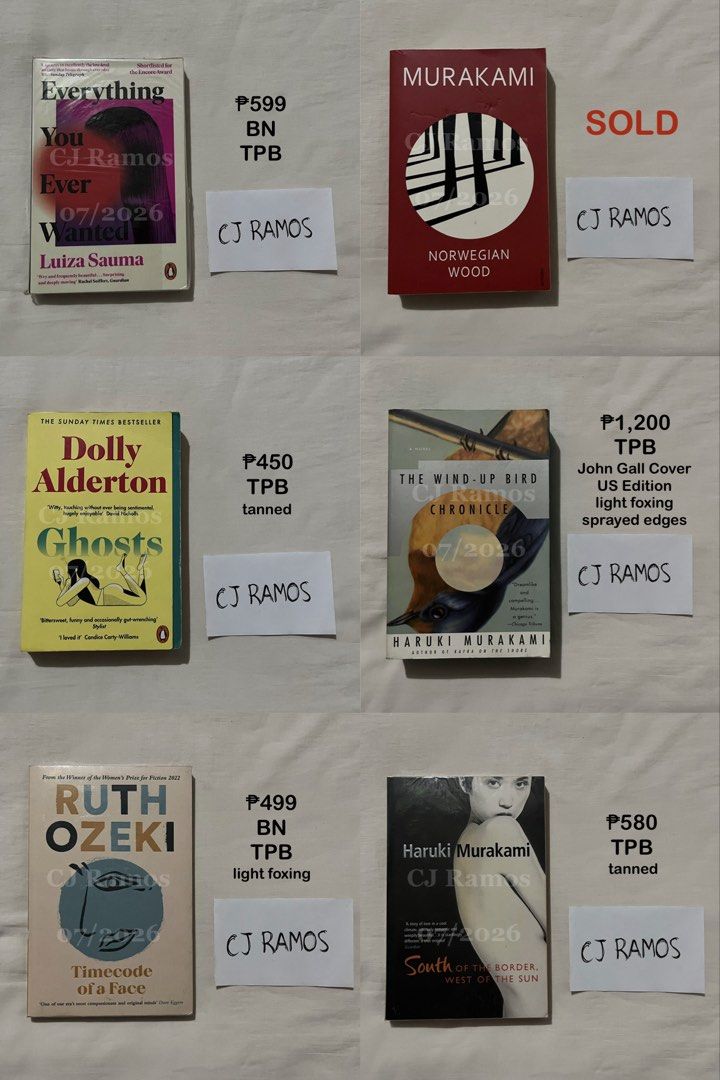 Books for Sale (Category: Storybooks) located in Rizal. Submitted by cjdeclutter (Listing ID 1452890174, Image 1). Description: ❗️BOOKS FOR SALE❗️ Get a DISCOUNT for 2 or MORE MOD: J&T or GGX/Lalamove MOP: GCash LOCATION: Taytay, Rizal Here’s my Carousell for legitimacy: https://carousell.app.link/37SVkThklJb PM for more inquiries Thank you! Everything You Ever Wanted by Luiza Sauma - ₱599 Ghosts by Dolly Alderton - ₱450 Timecode of A Face by Rut