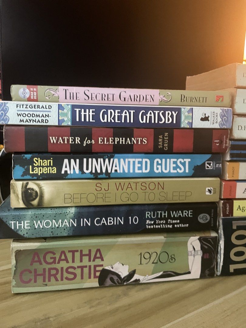BOOKS FOR SALE ‼️ (Category: Storybooks) located in General Trias. Submitted by picollo_things (Listing ID 1453003406, Image 2). Description: TITLES LISTED: The Secret Garden HB illustrated with free CD audiobook - 350 The Great Gatsby HB Graphic Novel - 400 4 Books Bundle (Water for Elephants, The Unwanted Guest, Before I Go to Sleep and The Woman in Cabin 10) - 500 Agatha Christie All Books - 1200 DH Lawrence Bundle - 900 for All Drive Your Plo